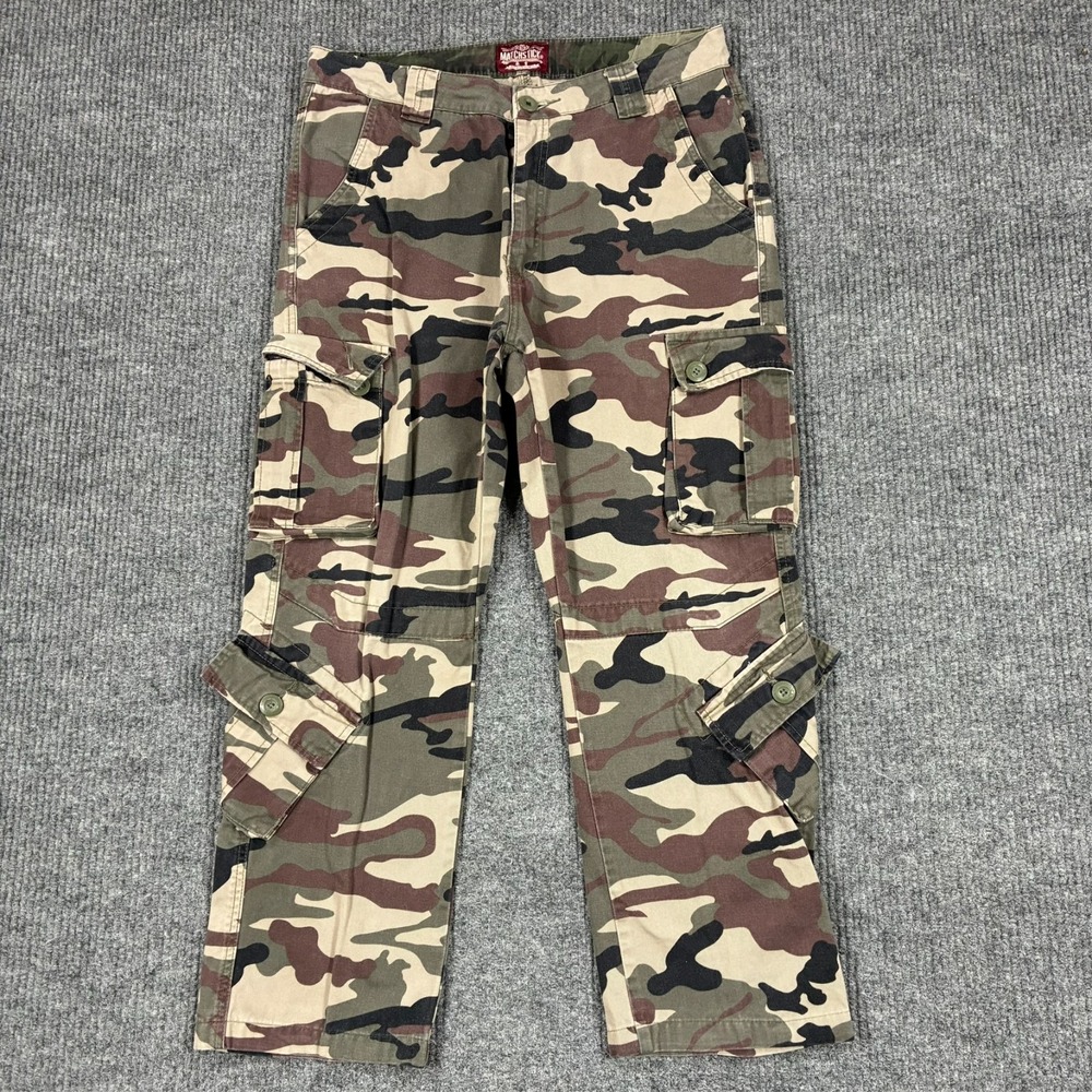 Matchstick Mens Camo Cargo Pants XL Multi Pocket Military Tactical Streetwear
